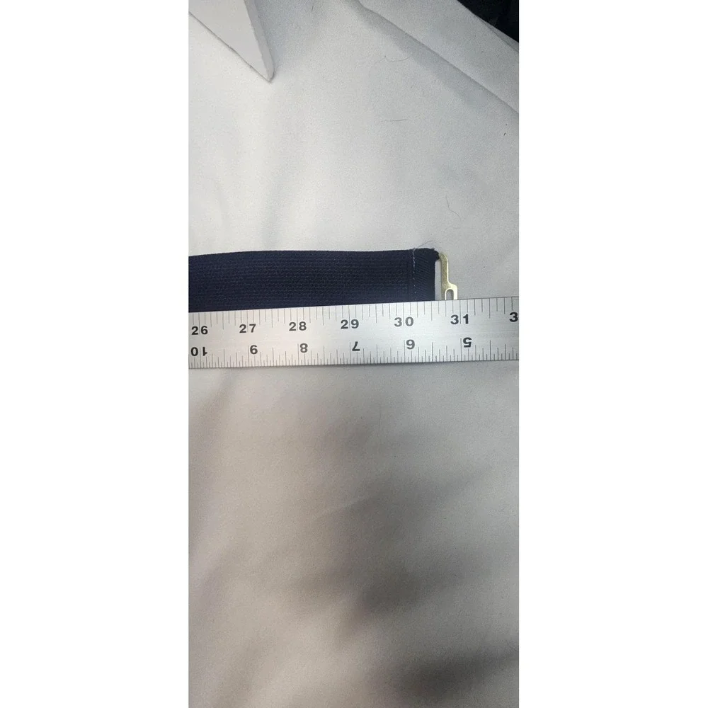 Vtg Day-Lor Women's Navy Elastic Waist Belt Enamel‎ Buckle Red Blue Beige Knot